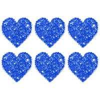6Er-Set Pailletten-Herz AufbüGler 3,5Cm Blau FüR DIY Basteln