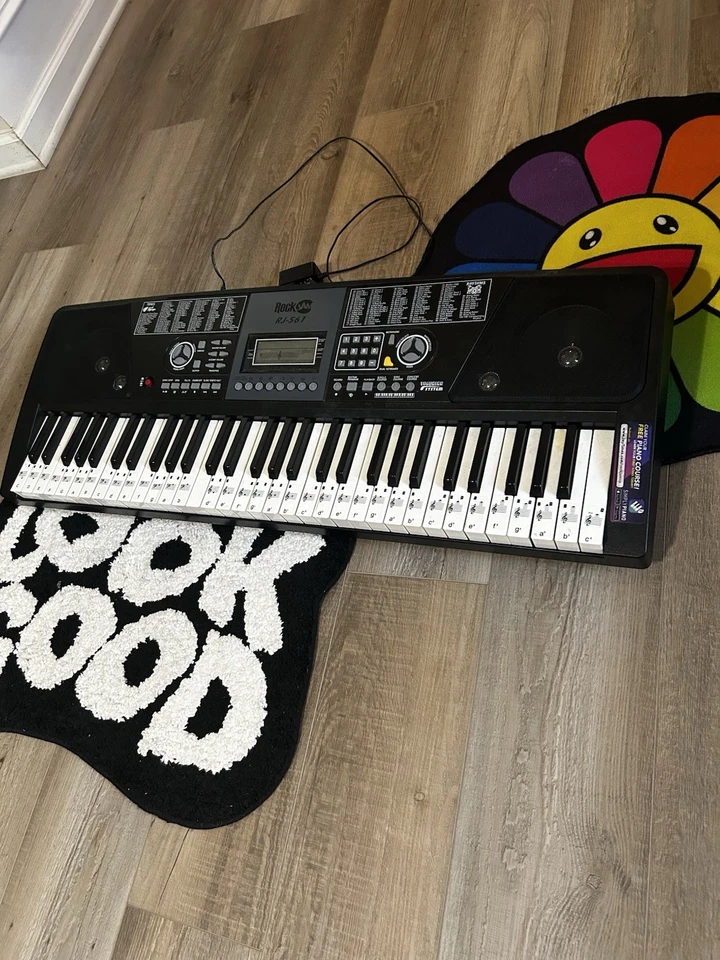 RockJam RJ661 61键电子键盘带适配器线标签键 — 第 2/4 张图片