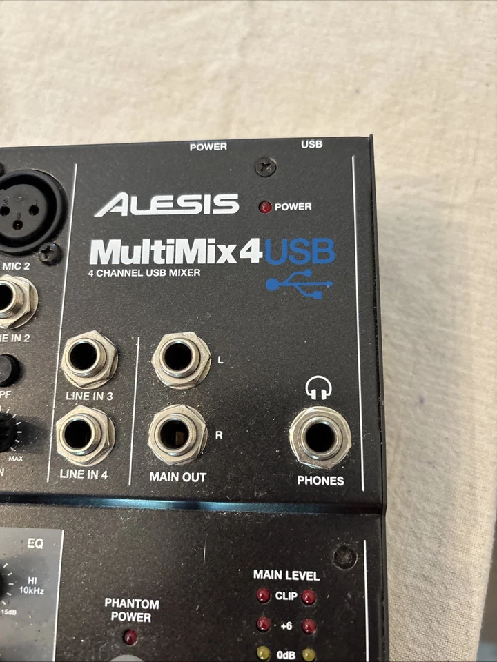 Alesis MultiMix 4 USB – 4-Channel Audio Mixer with Mic cords - Image 4 of 4