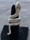silver tone wrapped snake ring Coiled Vintage Estate Costume Jewelry Size 8