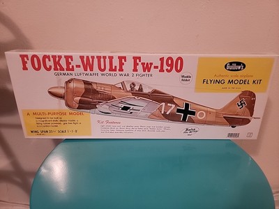 Guillow s Focke-Wulf Fw-190 Model Airplane Kit #406 Wingspan 25-3/4  Sealed