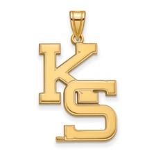 Sterling Silver Gold-plated LogoArt Kansas State University K-S Extra LG Pendant