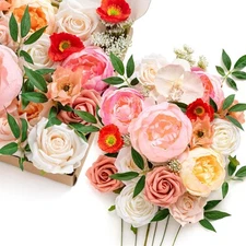 Artificial Flower Box Set Aromatic Coral DIY Wedding Bouquet Centerpieces