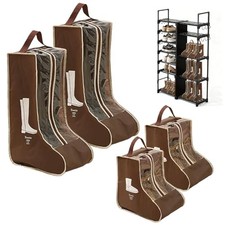 Boot Bags For Cowboy Boots,Boot Bags For Travel,Dustproof Hanging Coffee color