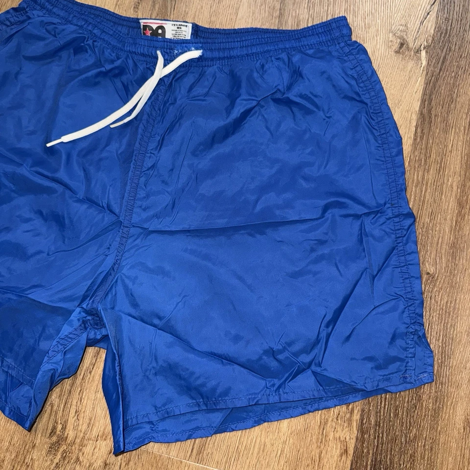 Pantalones Cortos de Fútbol De Colección Azul Sólido Delgado Nylon Brillante DA 80s 90s Para Hombres 2XL XXL Foto 3 de 4