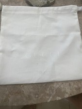 NEW Gucci Dust Bag 10  x 10   White Logo Drawstring Cotton Gift Storage Bag