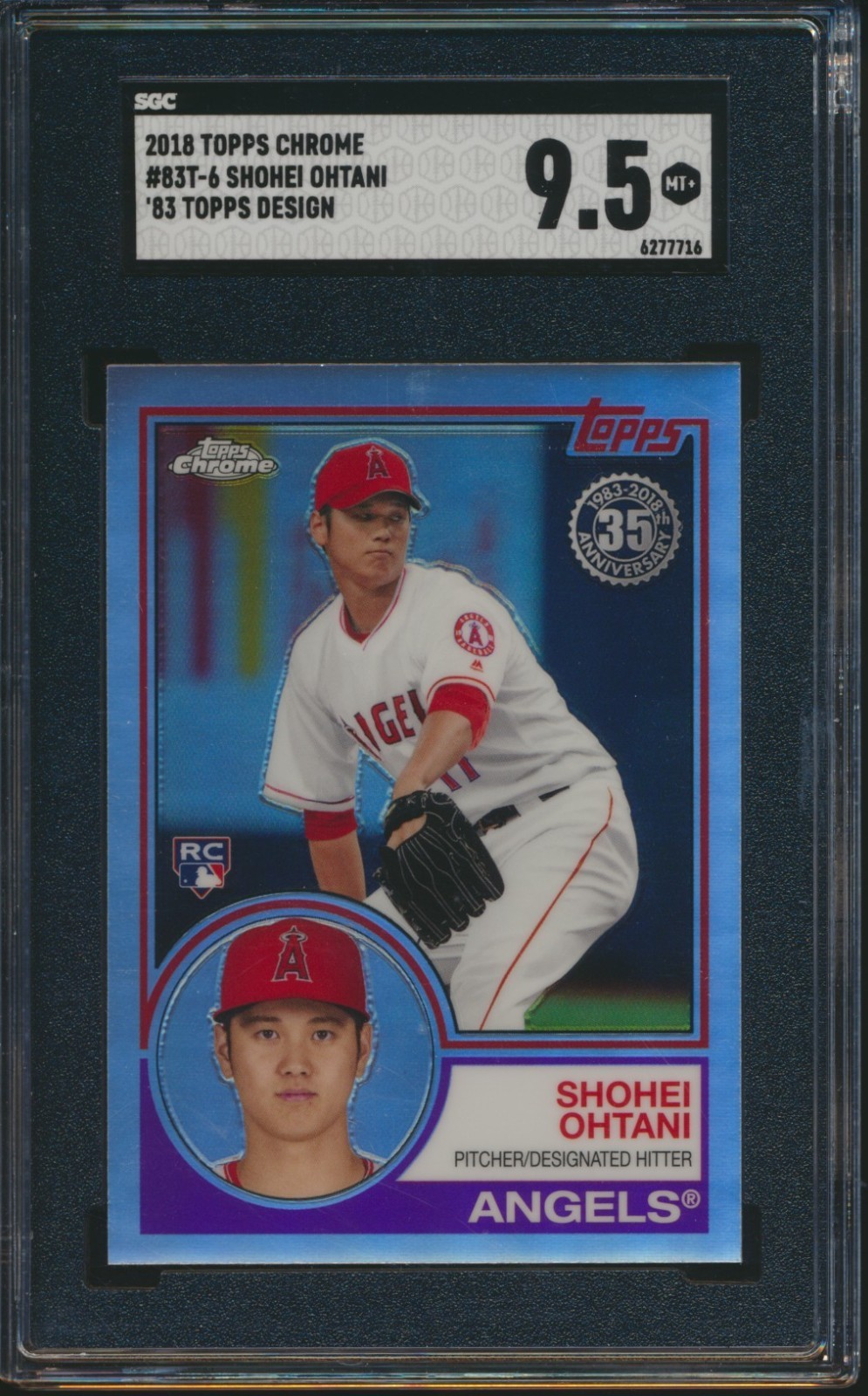2018 TOPPS CHROME BASEBALL 83T-6 SHOHEI OHTANI RC SGC 9.5 MINT+ ROOKIE 83 TOPPS
