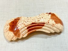 Vintage French Manlin Hair Barrette Cream Tortoise Speckled Resin Clip NOS