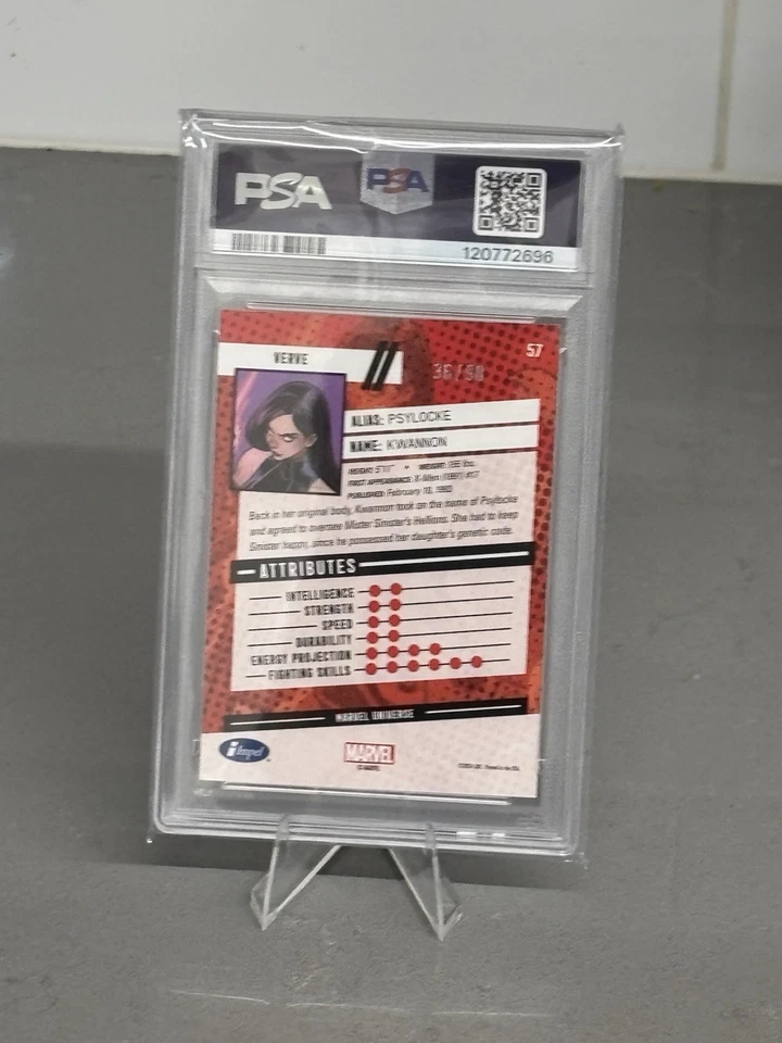 2024 Marvel Renditions Spider-Man Impel Verve Psylocke #57 PSA 10 GEM SSP - Image 2 of 2