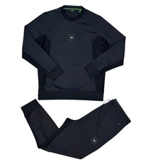 Image of BOSS Tracksuit Set Mens 2 Piece Black Sweatshirt & Bottoms With Zip - Size M
