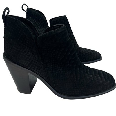 Jeffrey Campbell Womens Size 8.5 Rosee Snake Suede Leather Boots Booties Black