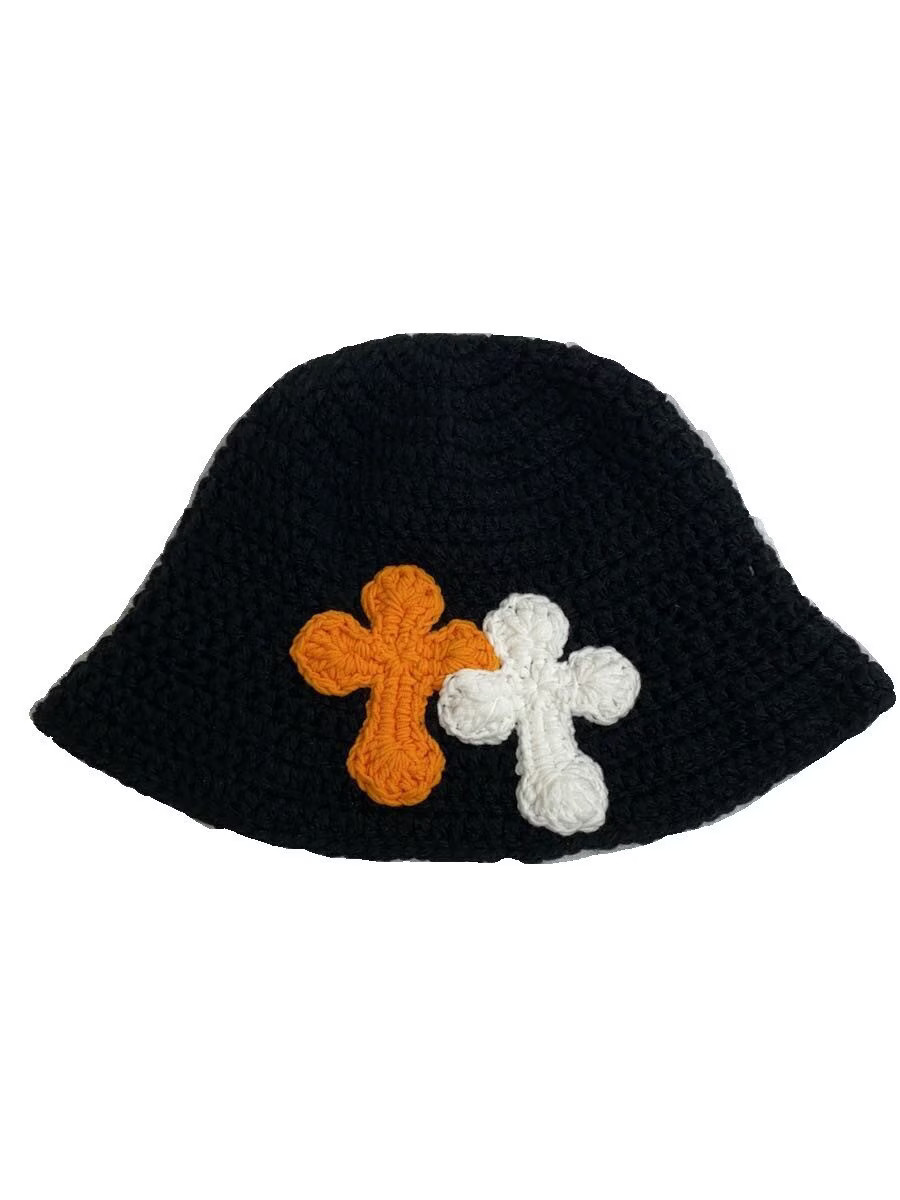 Y.A.R.N Bucket Hat Wool Blk Solid Men's 3D Double Cross Knit GaL71