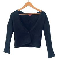 Monsoon Women’s Black Shrug Bolero Cropped Cardigan Fluffy Angora UK 10