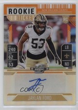 2024 Contenders Optic Rookie Ticket Orange Prizm 15/50 Jaylan Ford #169 Auto pe8