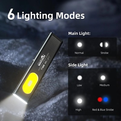 Warsun LED Keychain Flashlight 600LM Mini Torch USB-C Rechargeable Pocket Light