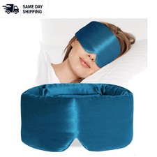 Silk Sleep Mask in Solid Peacock Blue - Gentle on Skin, Ideal for Travel