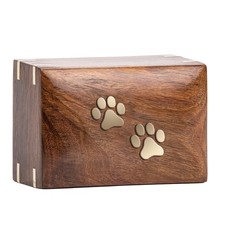 INTAJ Rosewood Pet Urn Peaceful Pet Memorial Keepsake Urn, Photo Box Cremation U