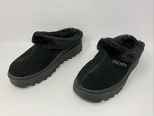 Skechers Fuzzy Chunky Mules Shindigs Fortress Slide Clogs Shoes Sz 7 Faux Fur