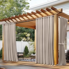 Waterproof Outdoor Curtains 300GSM for Patio, Premium Privacy Outside Weather...