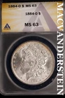 1884-O Morgan Dollar - ANACS MS 63 - Scarce  No Reserve  #SLK631