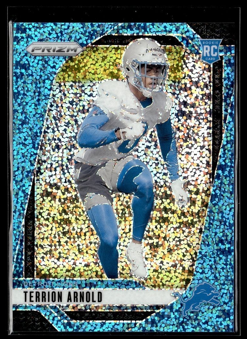 2024 PRIZM BLUE SPARKLE /96 ROOKIE 389 Terrion Arnold Detroit Lions
