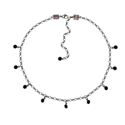 Konplott Necklace Collier Tutui Collection Black Jet Silver