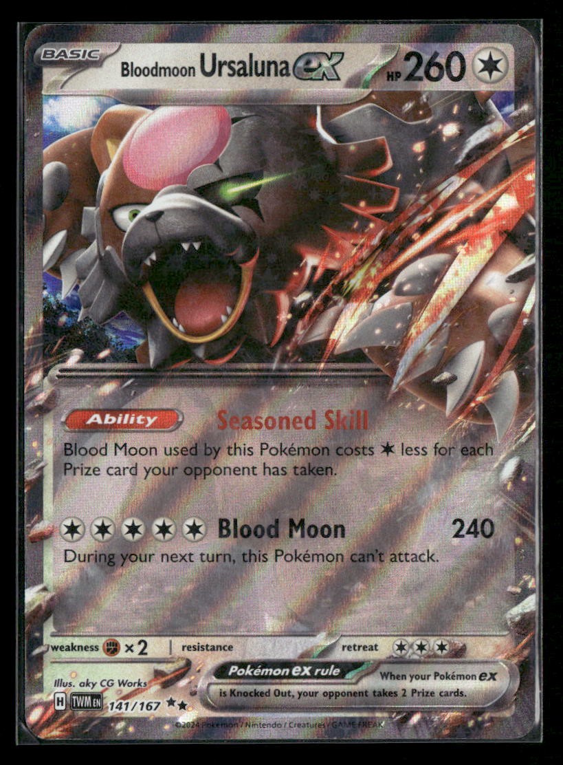 Bloodmoon Ursaluna ex 141/167 Double Rare Twilight Masquerade Pokemon Holo NM