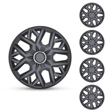Universal 14 Wheel Covers Set Of 4 Hubcaps - Matte Black - Snap On With Rings Universal 14 Wheel Covers Set Of 4 Hubcaps - Matte Black - Snap On With Rings