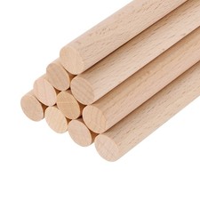 Wooden Dowel Rods, 8mm 1/4 x 4 Inch Round Wooden Rod for DIY,Pack of 10