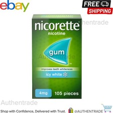 Nicorette Icy White 4mg Nicotine Gum 105 pieces-Brand New & Genuine