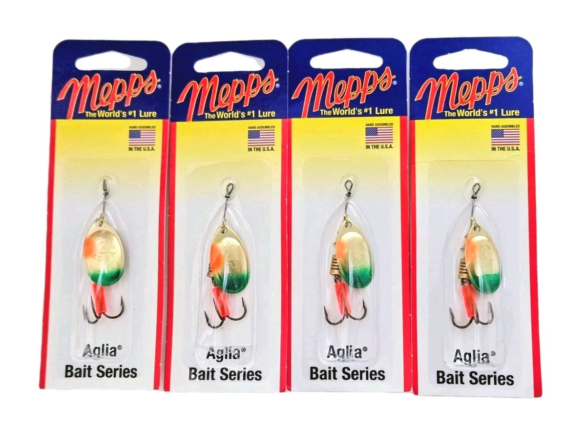 Set of 4) Mepps Aglia Inline Spinners Size #2 1/6 oz, Color Is