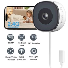 Wansview 2K Window Camera WIFI6 Security Camera Color Night Vision Ai Detection