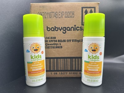 Babyganics SPF 50 mineral Sunscreen 6 fl oz (2 Pack)  exp.3/26