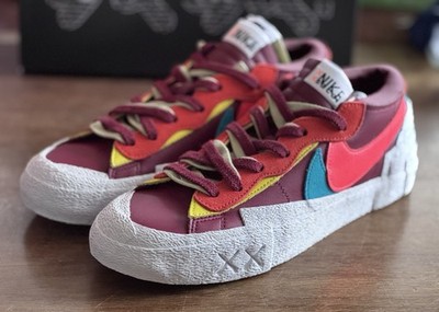Men s Size 9 Nike Blazer Low sacai KAWS Team Red Multi DM7901-600 NIB