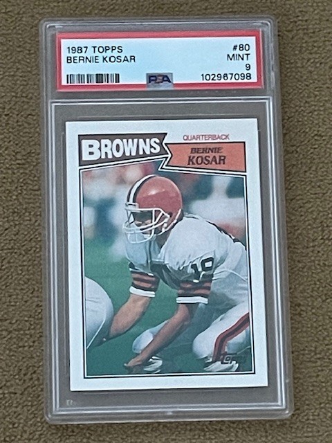 1987 Topps Bernie Kosar #80 Cleveland Browns PSA 9 *PERFECT CENTERING*