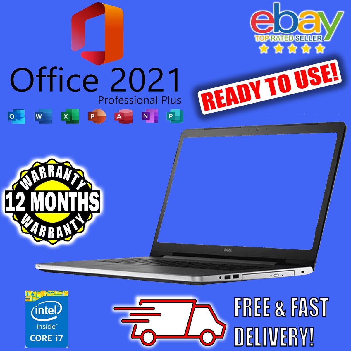 Dell Inspiron 17 5758 Inch Windows 11 Office i7 16GB RAM