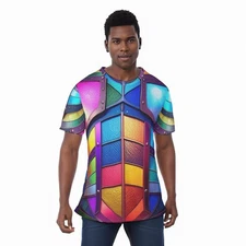 Colorful Rave Medieval Psychedelic Tee 3D T-shirt Festival Futuristic Shirt