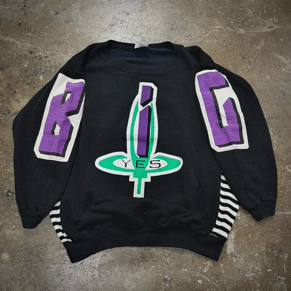复古 1987 年 YES Big Generator 欧洲巡回赛圆领摇滚乐队运动衫 — 第 2/4 张图片