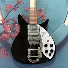 RIC 325 Model John Lennon Black Electric Guitar Maple Neck HHH Pickups Ship US