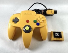Yellow Nintendo 64 N64 Controller NUS-005 with Yellow Memory Card Thumbstick
