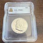 1963 Franklin Half Dollar 50C Proof Silver Type 2 Reverse ICG PR68+ Philly