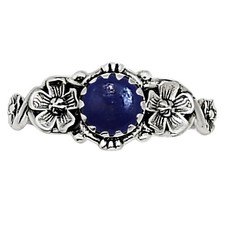 Natural Lapis Lazuli - Afghanistan 925 Sterling Silver Ring s.7 Jewelry R-1292