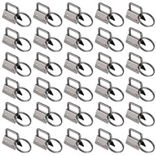 45Pcs 1 Inch Black Wristlet Key Fob Hardware 1" Black Key Chain Fob Wristlet Har
