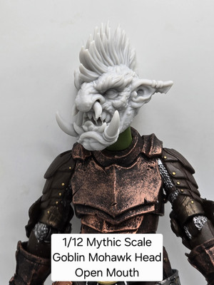 3d Printed MOHAWK GOBLIN V4 OPEN MOUTH 1.0 Head Mythic Legions 1/12 figure 