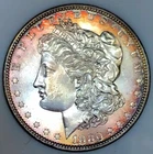 1880 S MORGAN DOLLAR SEMI PROOF LIKE! GORGEOUS RAINBOW! GEM BU+++NR #75032