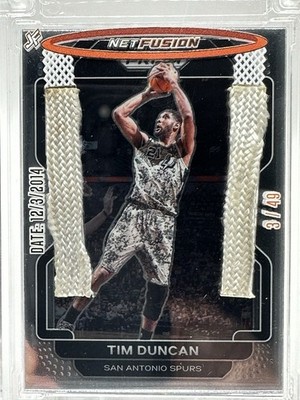 Tim Duncan Jersey Fusion 2015 Game Used Net Fusion /49 SSP Spurs Wake Forest 