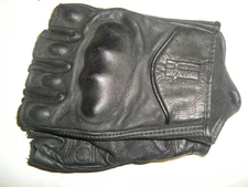 Harssidanzar Fingerless Motorcycle Gloves for Men's Leather XL Black