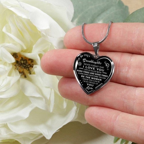 To My Granddaughter Gift - Luxury Heart Necklace For Birthday Wedding Christmas - Picture 5 of 10