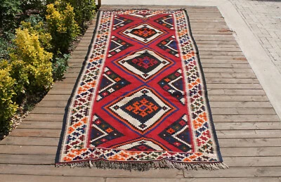 Tapis turc kilim 53''x112'' tissé à la main anatolien oriental kilim 137x285cm - Photo 1/4