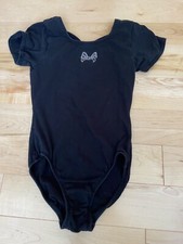 jacques moret girls black leotard size 9/10
